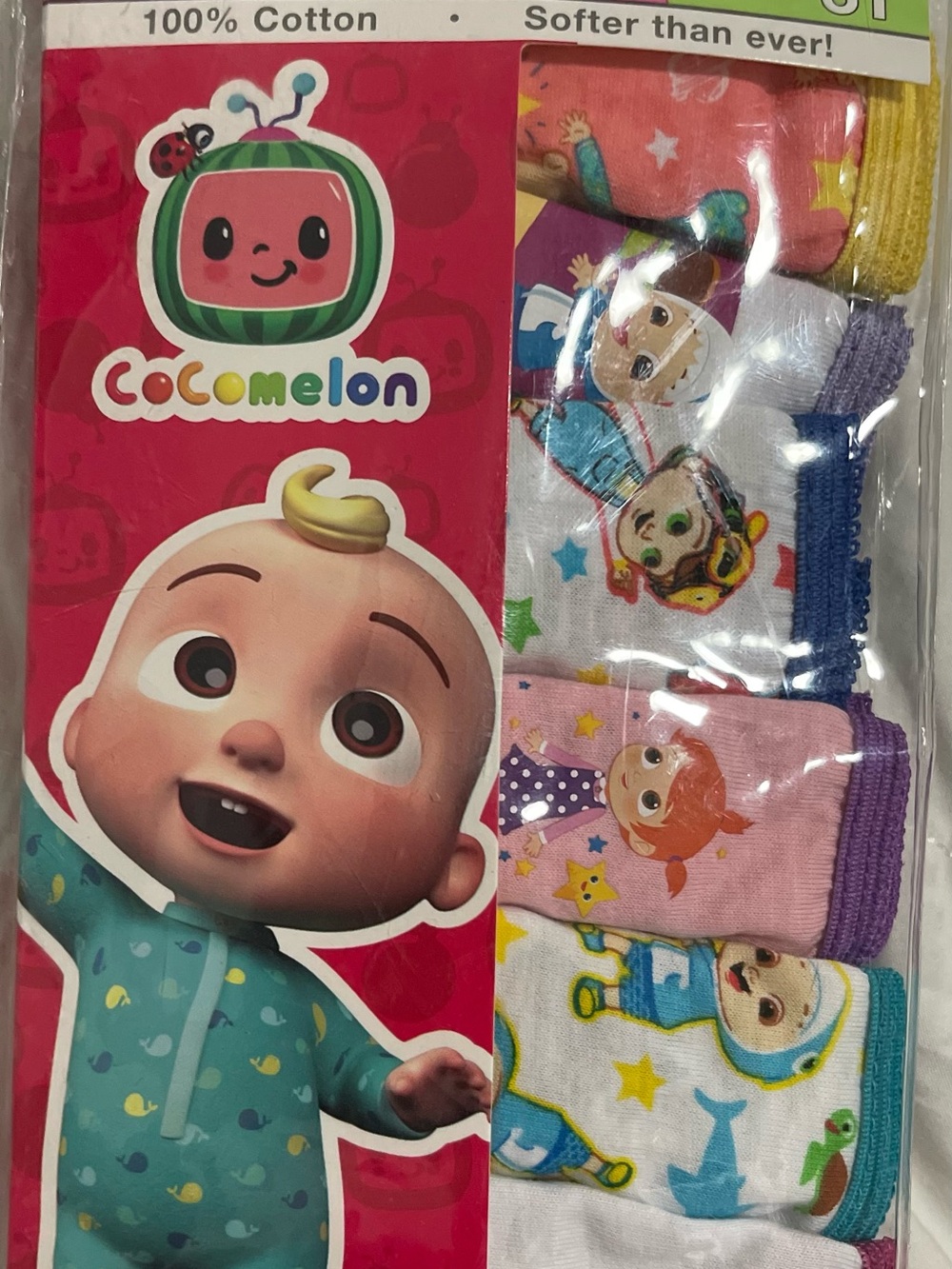 CoComelon Kids Cotton Underwear - Multi Color 6 Pack 2T 3T